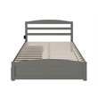 AFI Warren Solid Wood Queen Bed w/ Footboard & 2 Drawers in Gray