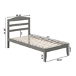AFI Warren Solid Wood Traditional Twin Bed in Gray