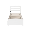 AFI Warren Solid Wood Twin Bed w/ Footboard & Twin Trundle in White