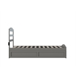 AFI Warren Solid Wood Twin Bed w/ Footboard & Twin Trundle in Gray