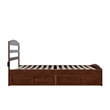 AFI Warren Solid Wood Queen Bed w/ Footboard & 2 Drawers in Walnut