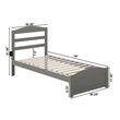 AFI Warren Solid Wood Twin Platform Bed with Footboard in Gray
