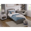 AFI Warren Solid Wood Twin Platform Bed with Footboard in Gray