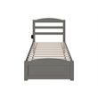 AFI Warren Solid Wood Twin Platform Bed with Footboard in Gray