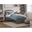 AFI Warren Solid Wood Twin Platform Bed with Footboard in Gray