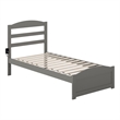 AFI Warren Solid Wood Twin Platform Bed with Footboard in Gray