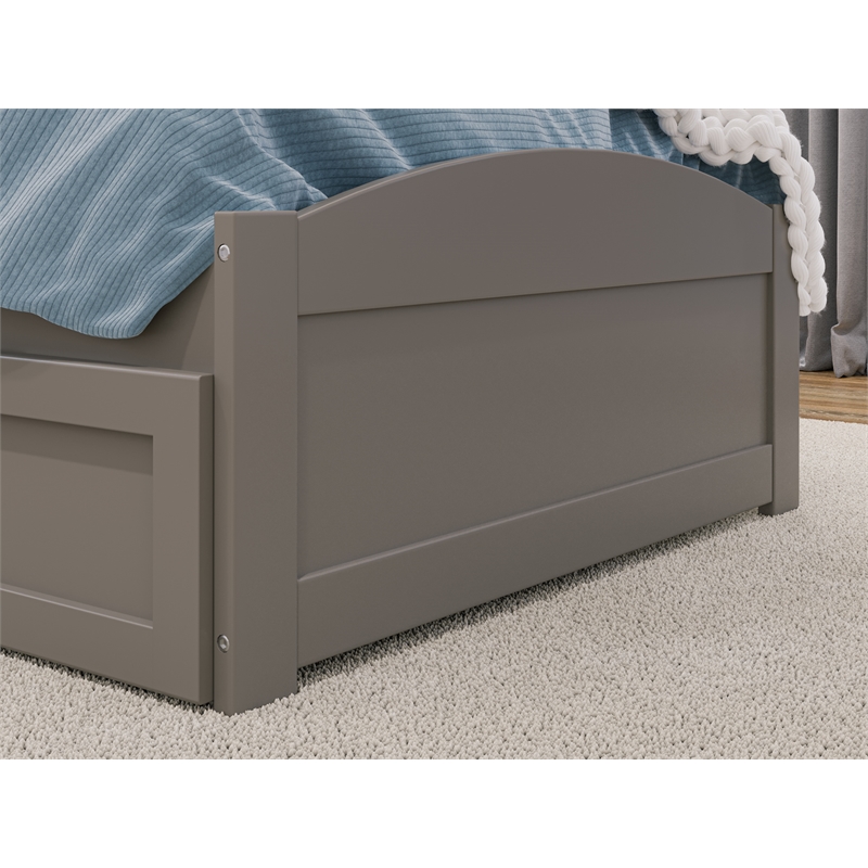 AFI Warren Solid Wood Traditional Twin XL Bed w/ Twin XL Trundle in Gray