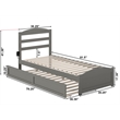 AFI Warren Solid Wood Traditional Twin XL Bed w/ Twin XL Trundle in Gray