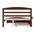 AFI Warren Solid Wood Queen Bed w/ Footboard & Twin XL Trundle in Walnut
