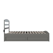 AFI Warren Solid Wood Queen Bed w/ Footboard & Twin XL Trundle in Gray