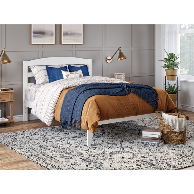 AFI Warren Solid Wood Full Platform Bed in White