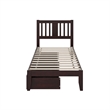 AFI Tahoe Twin Solid Wood Platform Bed with 2 Drawers in Espresso