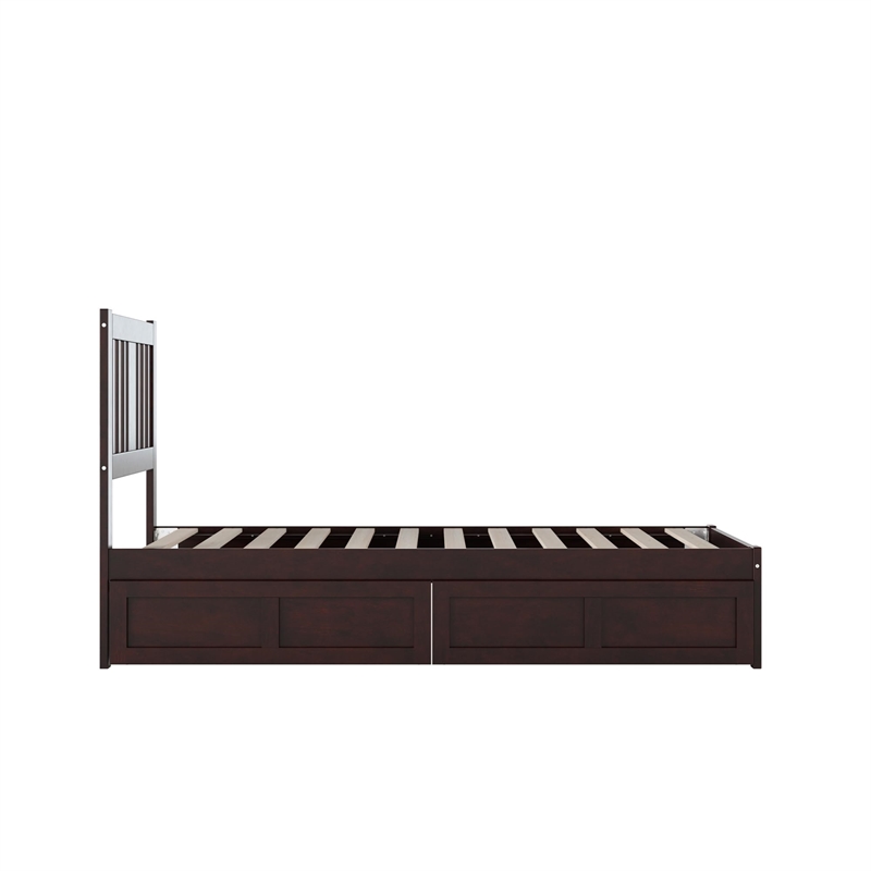 AFI Tahoe Twin Solid Wood Platform Bed with 2 Drawers in Espresso