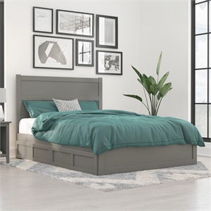 AFI NoHo Queen Wood Bed with Footboard and 2 Drawers in Espresso