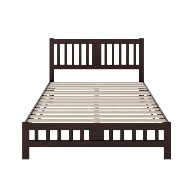 AFI Tahoe Solid Wood Queen Platform Bed with Footboard in Espresso