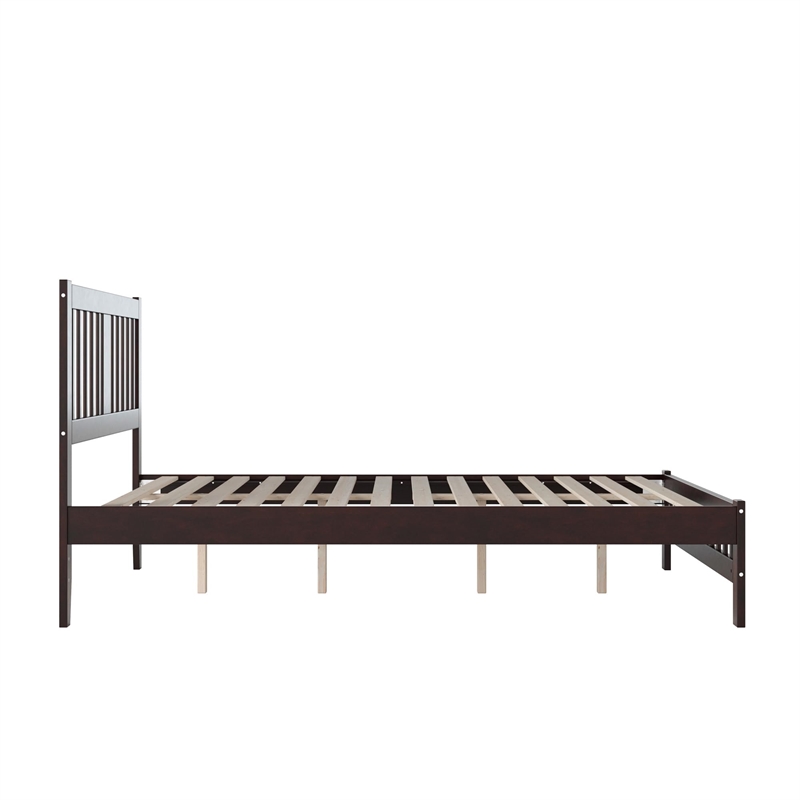 AFI Tahoe Solid Wood Queen Platform Bed with Footboard in Espresso