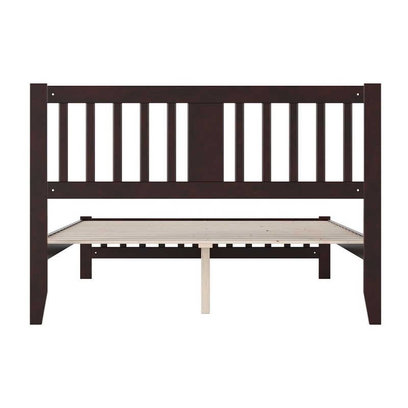 AFI Tahoe Solid Wood Queen Platform Bed with Footboard in Espresso