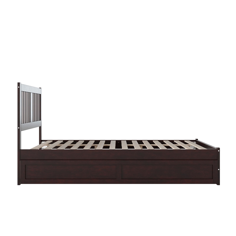 AFI Tahoe Solid Wood Queen with Footboard and Twin XL Trundle in Espresso