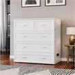 Northfield Twin XL Solid Wood Modern Murphy Bed Chest with Mattress in White