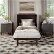Northfield Twin XL Solid Wood Modern Murphy Bed Chest with Mattress Burnt Amber