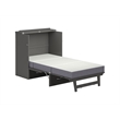 Northfield Twin XL Solid Wood Modern Murphy Bed Chest with Mattress in Gray