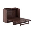 Northfield Full Solid Wood Modern Murphy Bed Chest with Mattress in Burnt Amber