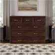 Northfield Full Solid Wood Modern Murphy Bed Chest with Mattress in Burnt Amber