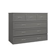 Northfield Full Solid Wood Modern Murphy Bed Chest with Mattress in Gray