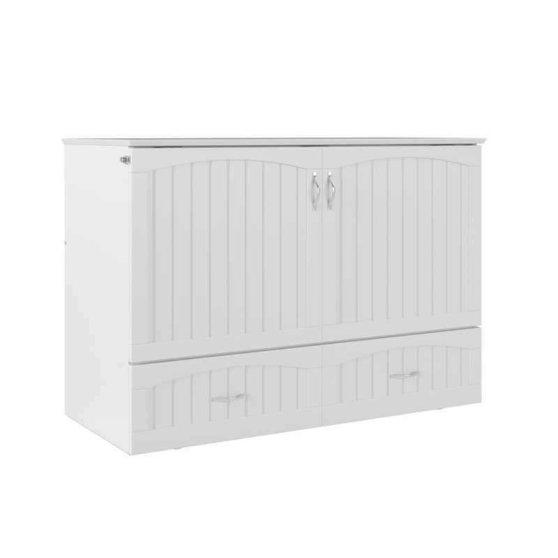 AFI Southampton Murphy Modern Solid Wood Full Bed Chest with Mattress in White