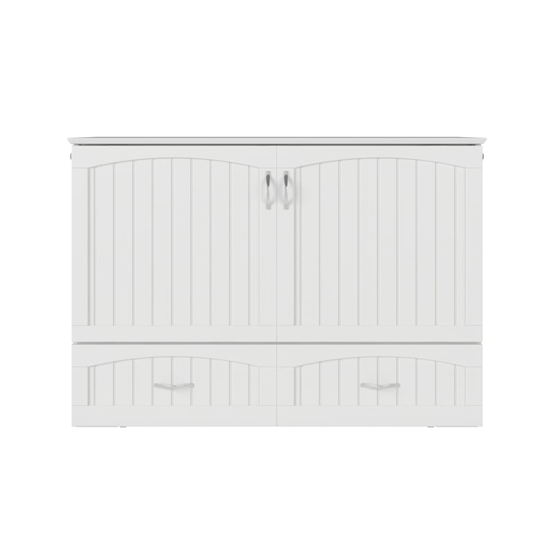 AFI Southampton Murphy Modern Solid Wood Full Bed Chest with Mattress in White