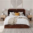 AFI Southampton Murphy Modern Solid Wood Full Bed Chest with Mattress in Walnut