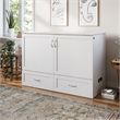 AFI Hamilton Full Solid Wood Murphy Bed Chest with Built-In Charger in White