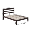 AFI Warren Solid Wood Full Platform Bed with USB Charger  in Espresso