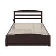 Warren Solid Wood Queen Platform Bed with Footboard Twin XL Trundle in Espresso