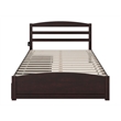 Warren Solid Wood Platform Bed with 2 Storage Drawers Queen in Espresso