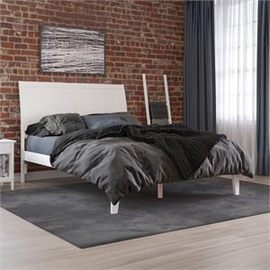 Portland Queen Solid Wood Platform Bed in White