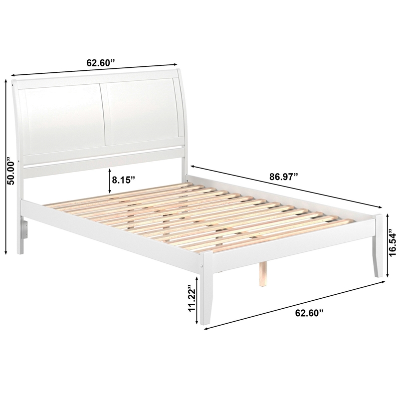 Portland Queen Solid Wood Platform Bed in White