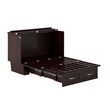 Nantucket Full Wood Murphy Bed Chest w/Mattress and Built-in Charger in Espresso