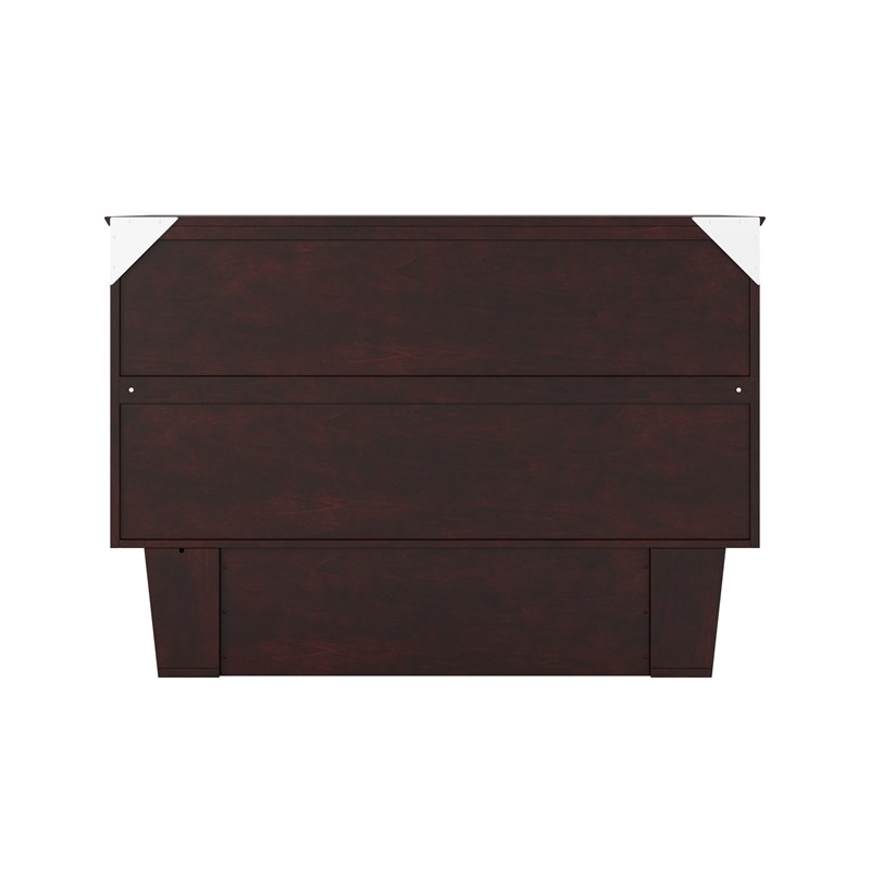 Nantucket Full Wood Murphy Bed Chest w/Mattress and Built-in Charger in Espresso