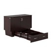 Nantucket Full Wood Murphy Bed Chest w/Mattress and Built-in Charger in Espresso