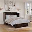 Nantucket Full Wood Murphy Bed Chest w/Mattress and Built-in Charger in Espresso