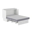 Monroe Solid Wood Frame Full Size Murphy Bed Chest with Mattress in White