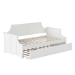 AFI Cambridge Mid-Century Solid Wood Daybed with Twin Trundle in White