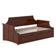 AFI Cambridge Mid-Century Solid Wood Daybed with Twin Trundle in Walnut