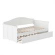AFI Nantucket Mid-Century Solid Wood Twin Daybed with Trundle in White