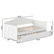 AFI Nantucket Mid-Century Solid Wood Twin Daybed with Trundle in White
