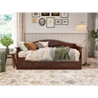 AFI Nantucket Mid-Century Solid Wood Twin Daybed with Twin Trundle in Walnut