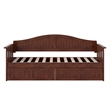 AFI Nantucket Mid-Century Solid Wood Twin Daybed with Set of 2 Drawers in Walnut