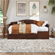 AFI Acadia Mid-Century Solid Wood Daybed with Twin Trundle in Walnut