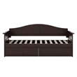 AFI Acadia Mid-Century Solid Wood Twin Daybed with Set of 2 Drawers in Espresso